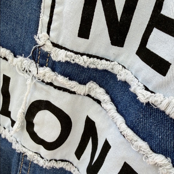 American Bazi Los Angeles Distressed couture Denim Tie-Waist Jacket - Size Med - Picture 7 of 11